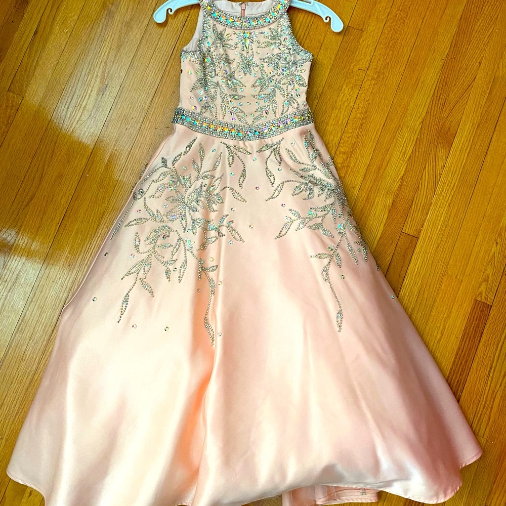 Little Rosie Champagne Gown with Detachable Train